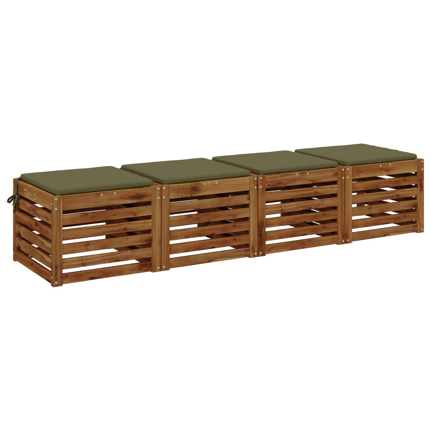 4-Piece Seat Cushions SOEST 4 pcs 100% Polyester Olive Green