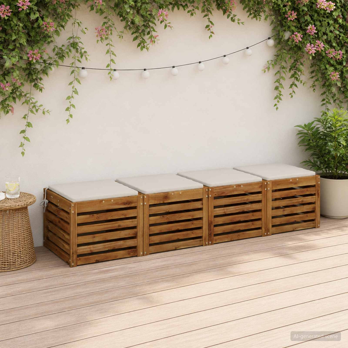 4-Piece Seat Cushions SOEST 4 pcs 100% Polyester White