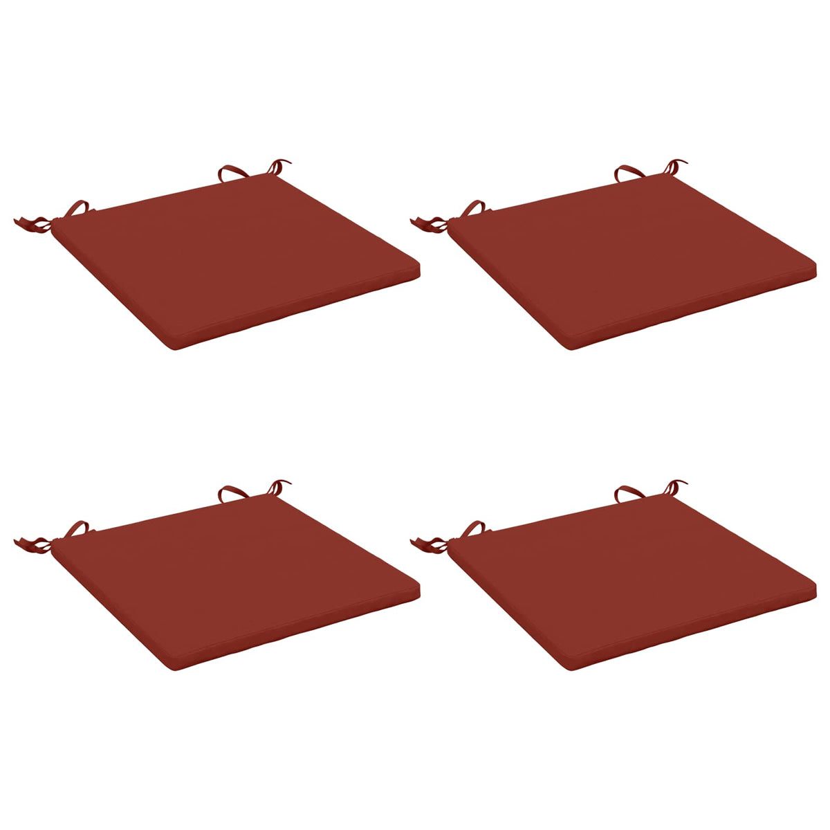 Seat Cushions SOEST 4 pcs 100% Polyester Red 45 x 45 x 3 cm