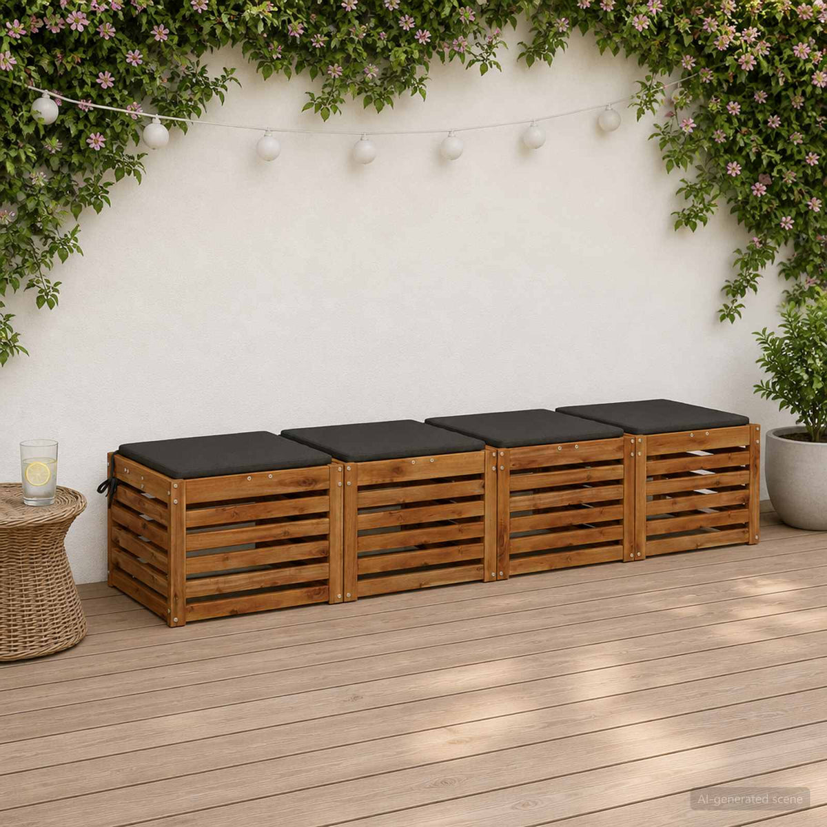 Seat Cushions SOEST 4 pcs 100% Polyester Anthracite