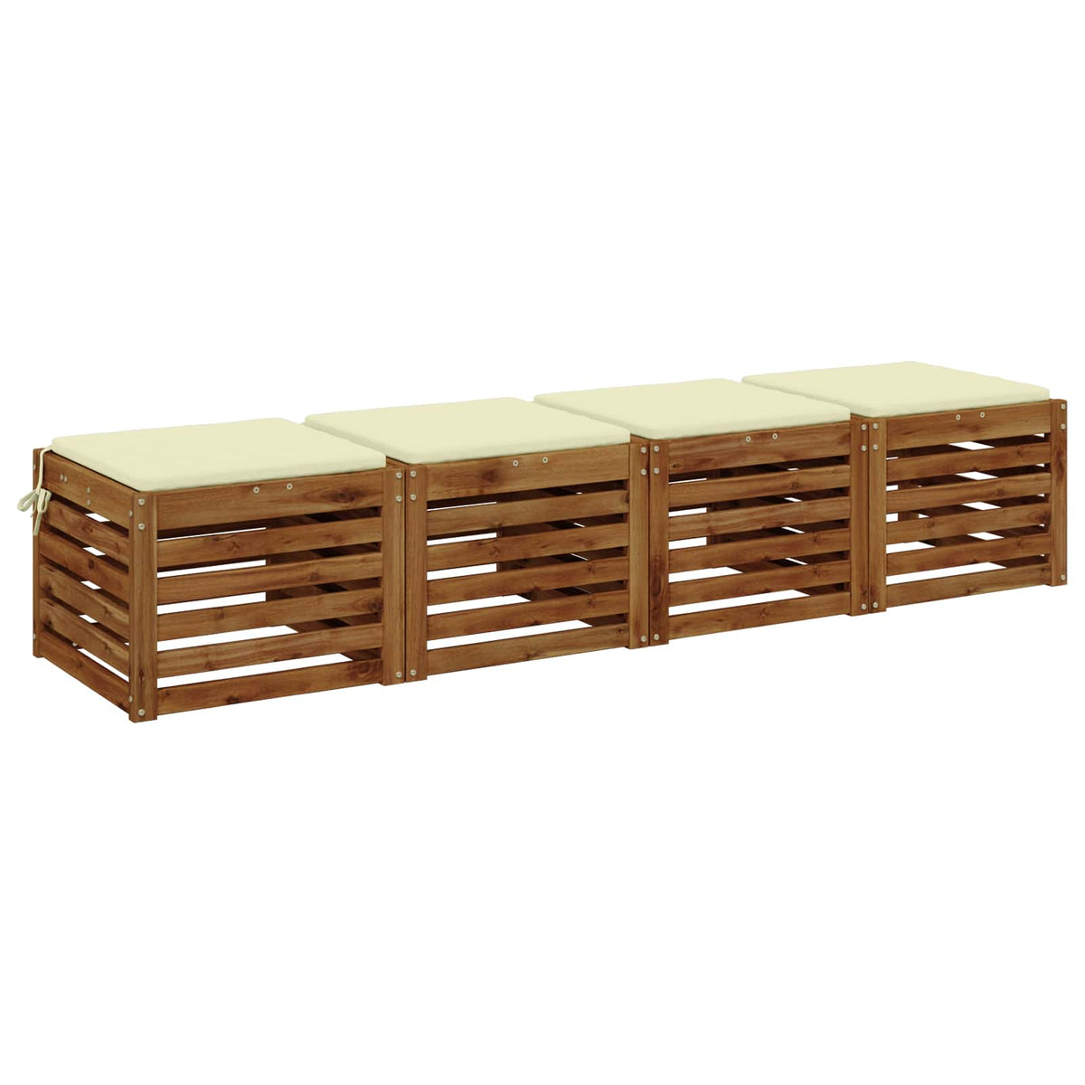 Seat Cushions SOEST 4 pcs 100% Polyester Cream 45 x 45 x 3 cm