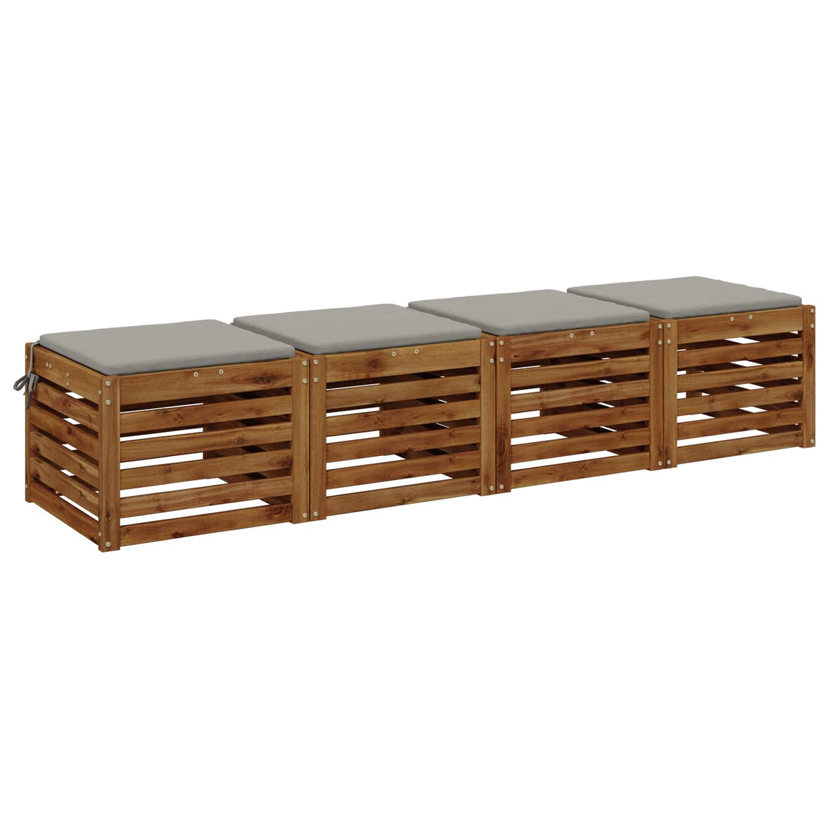 Seat Cushions SOEST 4 pcs 100% Polyester Grey 45 x 45 x 3 cm