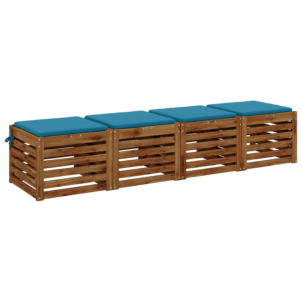 Seat Cushions SOEST 4 pcs 100% Polyester Light Blue