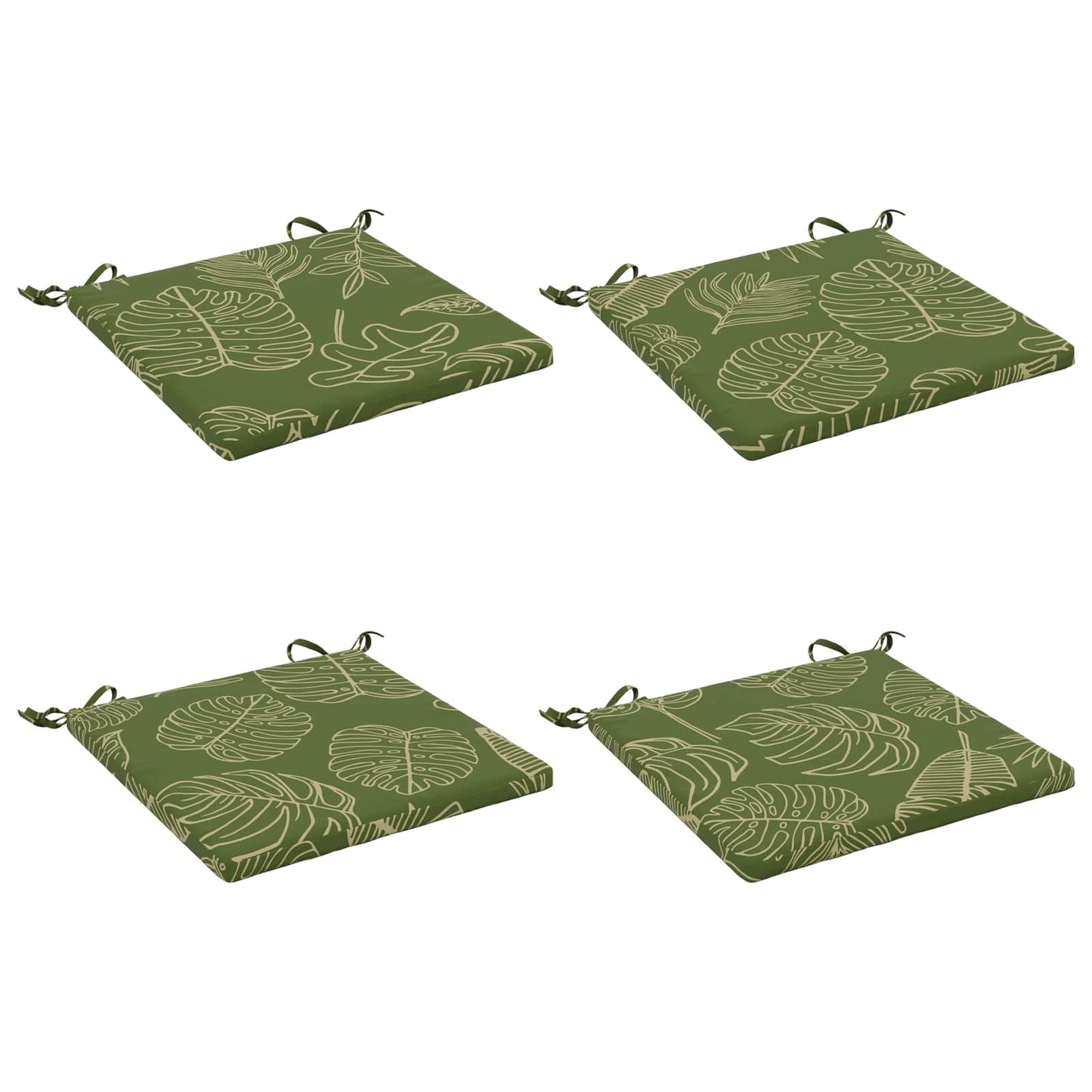 4-Piece Seat Cushions SOEST 4 pcs 100% Polyester Leaf Design