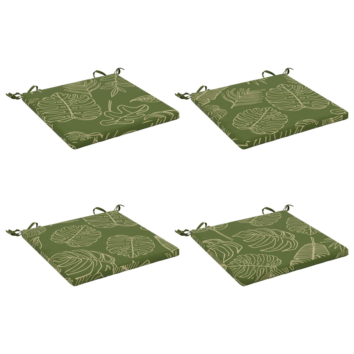 Seat Cushions SOEST 4 pcs 100% Polyester Leaf Design