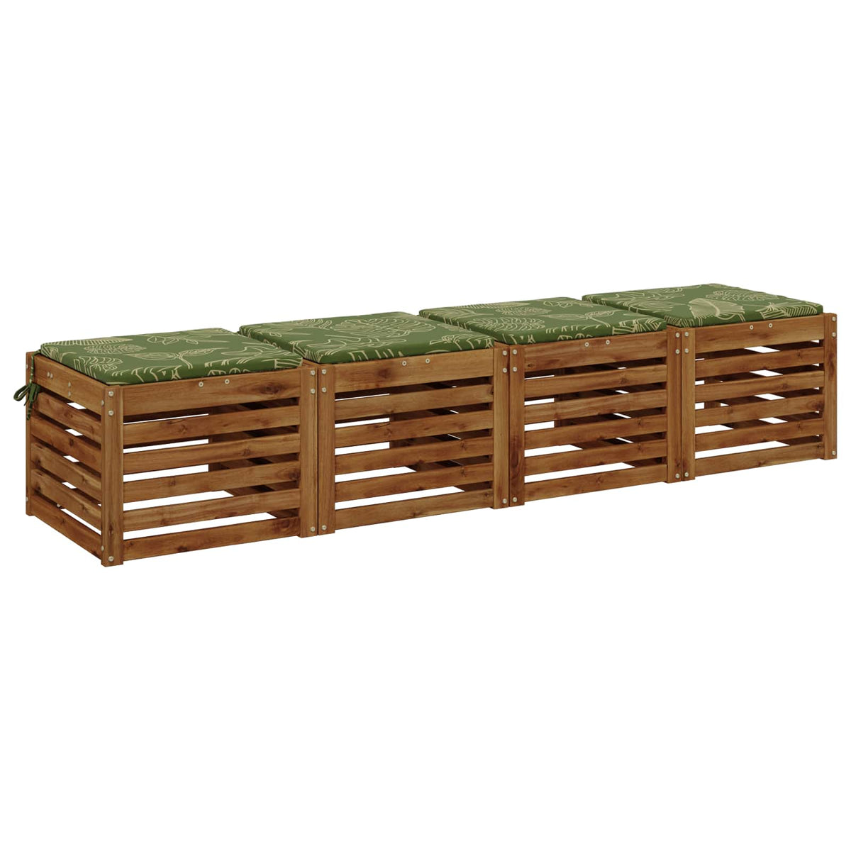 Seat Cushions SOEST 4 pcs 100% Polyester Leaf Design