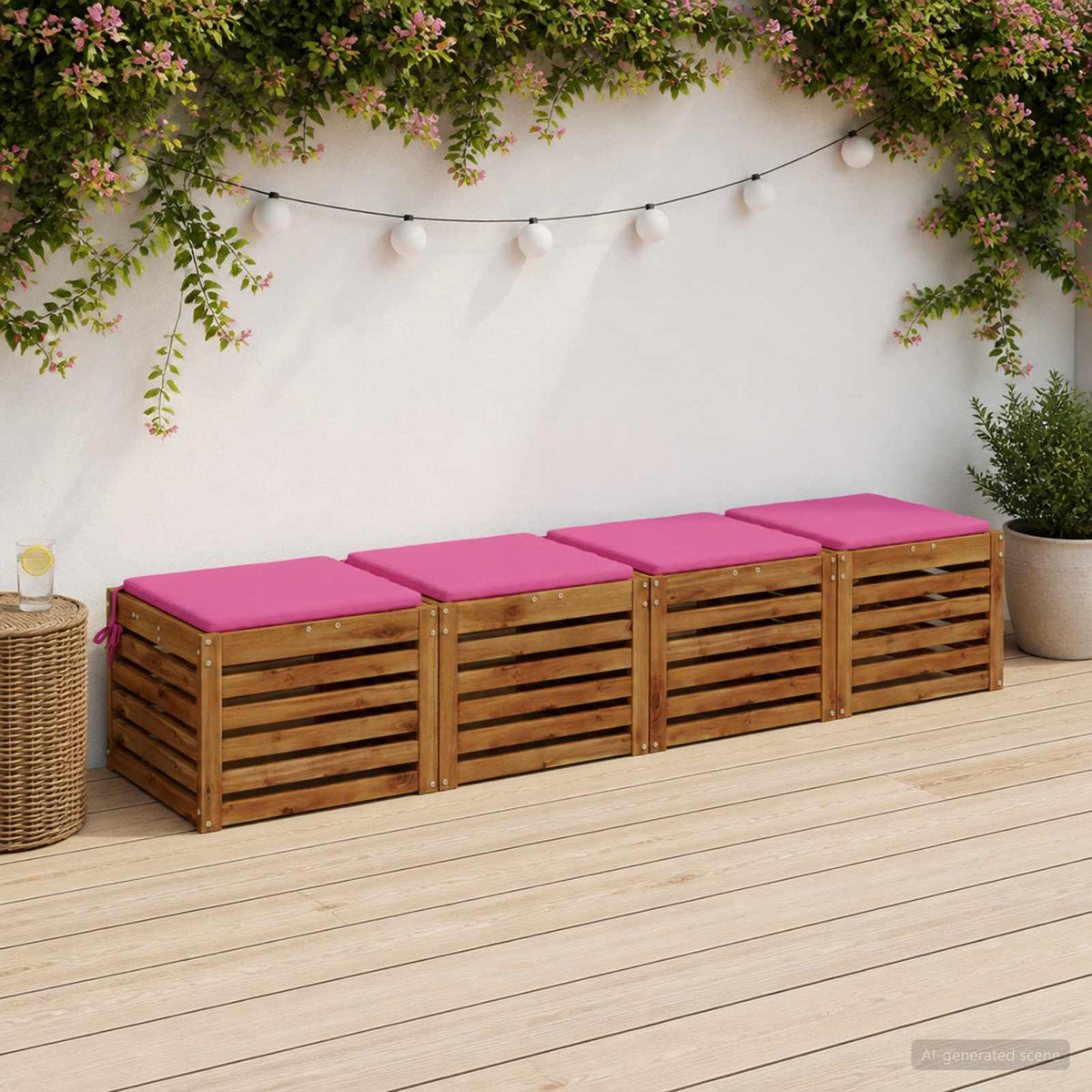 4-Piece Seat Cushions SOEST 4 pcs 100% Polyester Pink