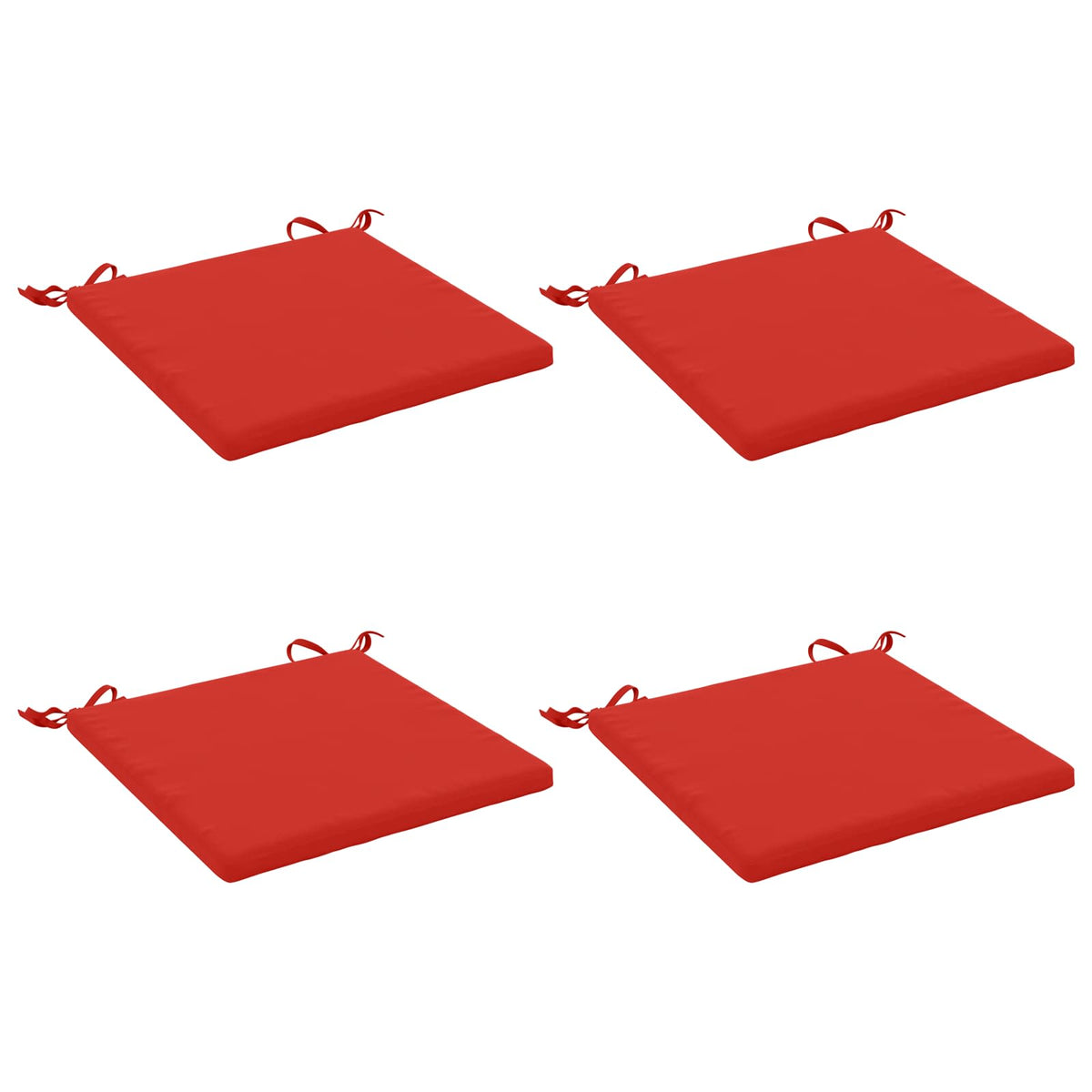 Seat Cushions SOEST 4 pcs 100% Polyester Red 45 x 45 x 3 cm