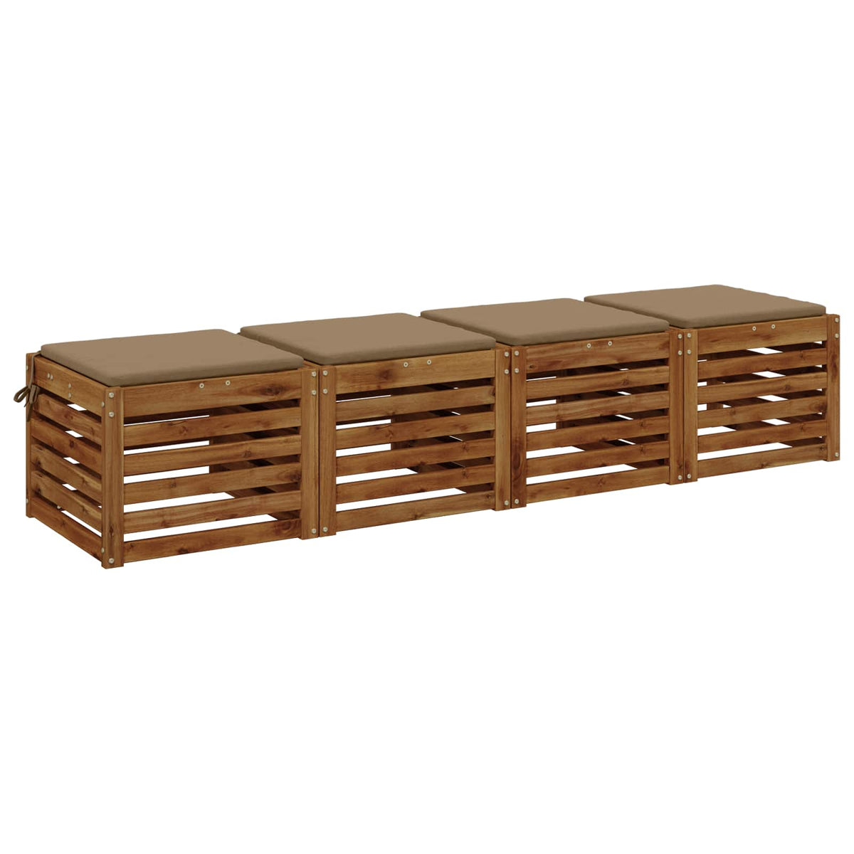 Seat Cushions SOEST 4 pcs 100% Polyester Taupe 45 x 45 x 3 cm