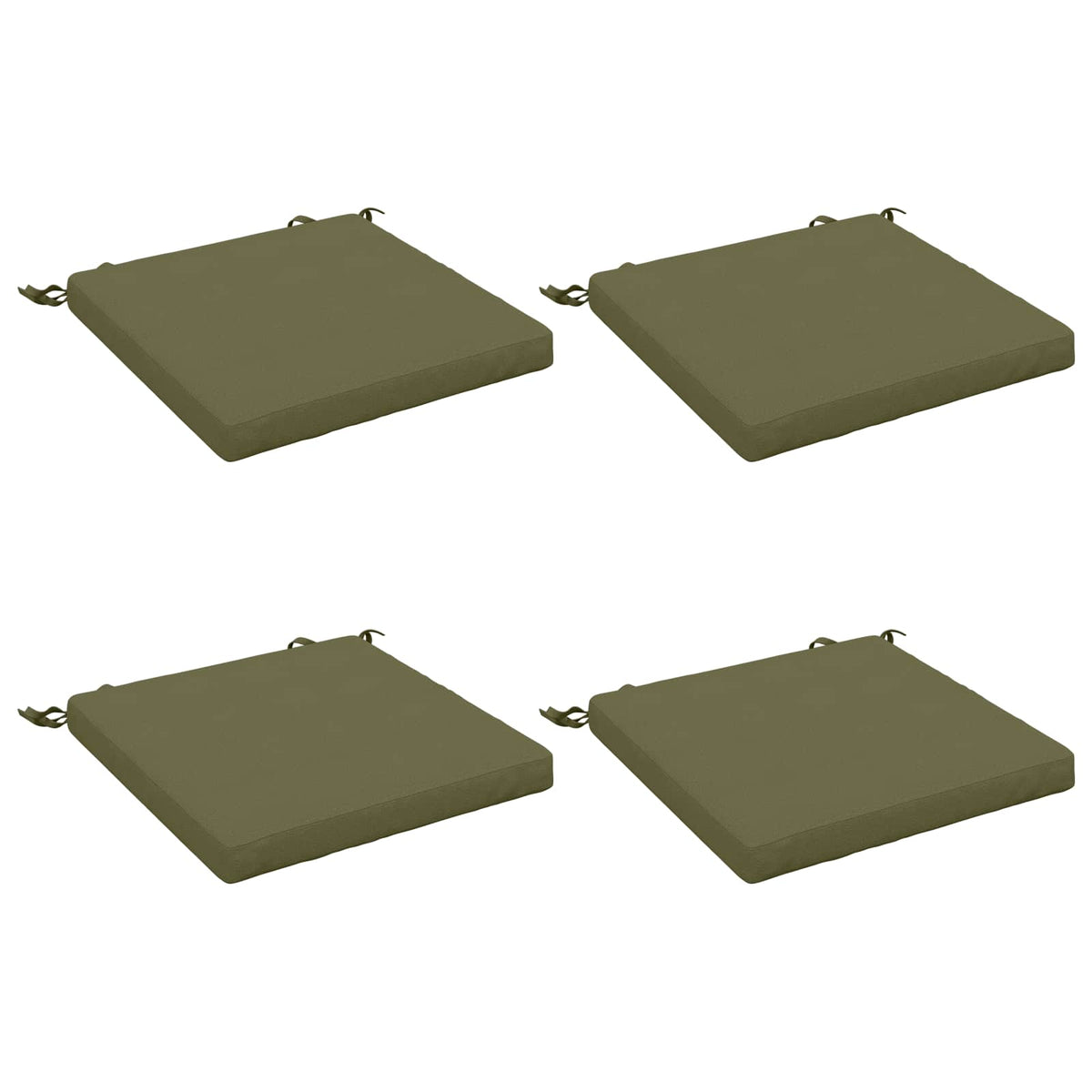 Seat Cushions SOEST 4 pcs 100% Polyester Olive Green