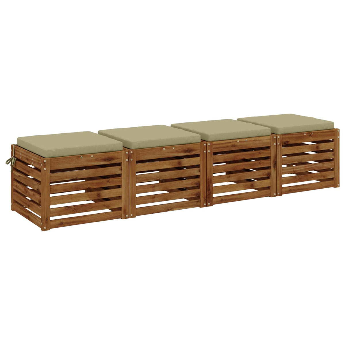 Seat Cushions SOEST 4 pcs 100% Polyester Light Green