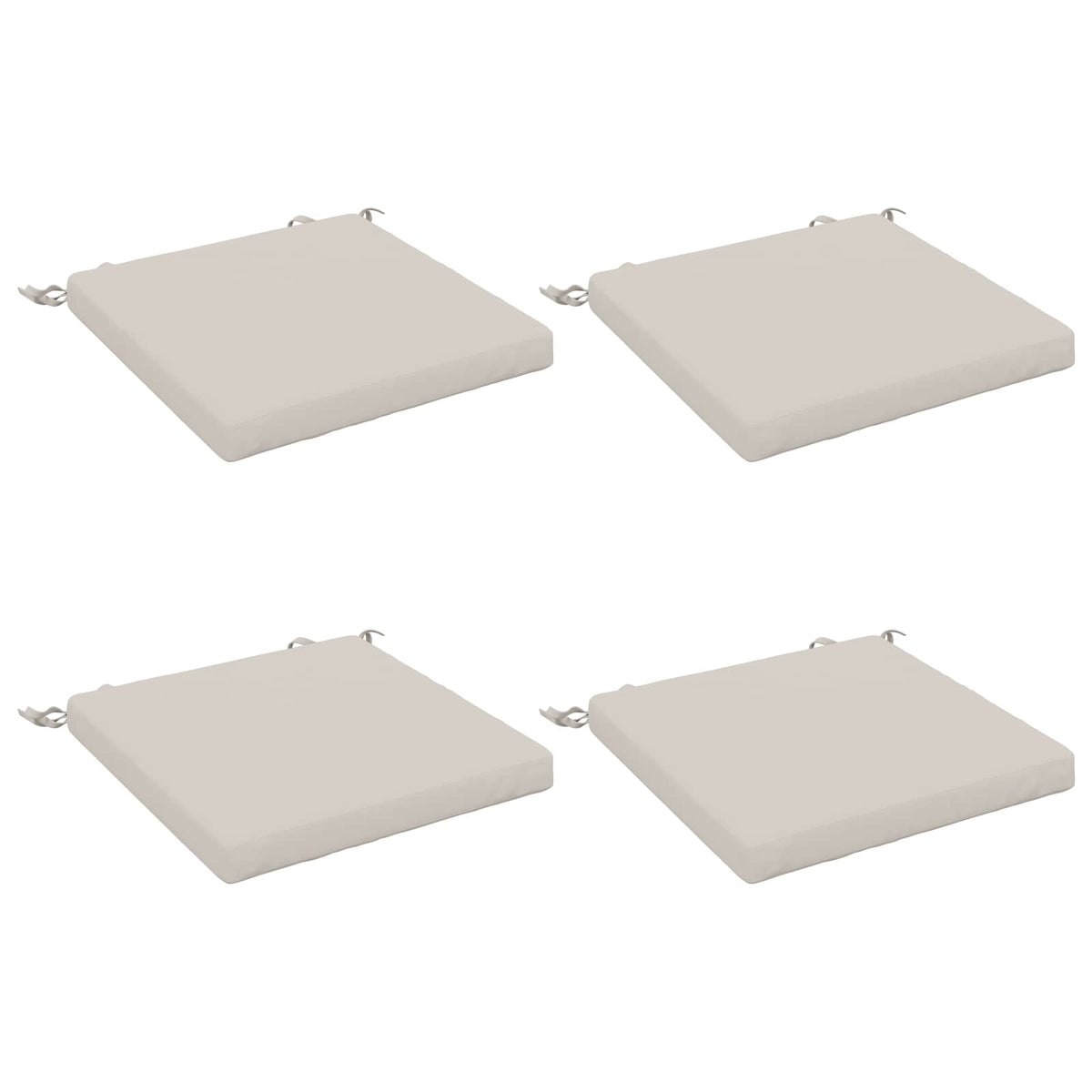 Seat Cushions SOEST 4 pcs 100% Polyester White 45 x 45 x 5 cm