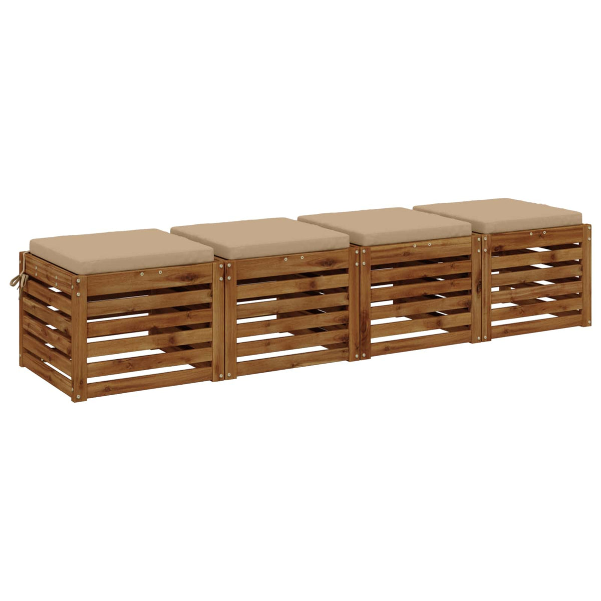 Seat Cushions SOEST 4 pcs 100% Polyester Sand 45 x 45 x 5 cm