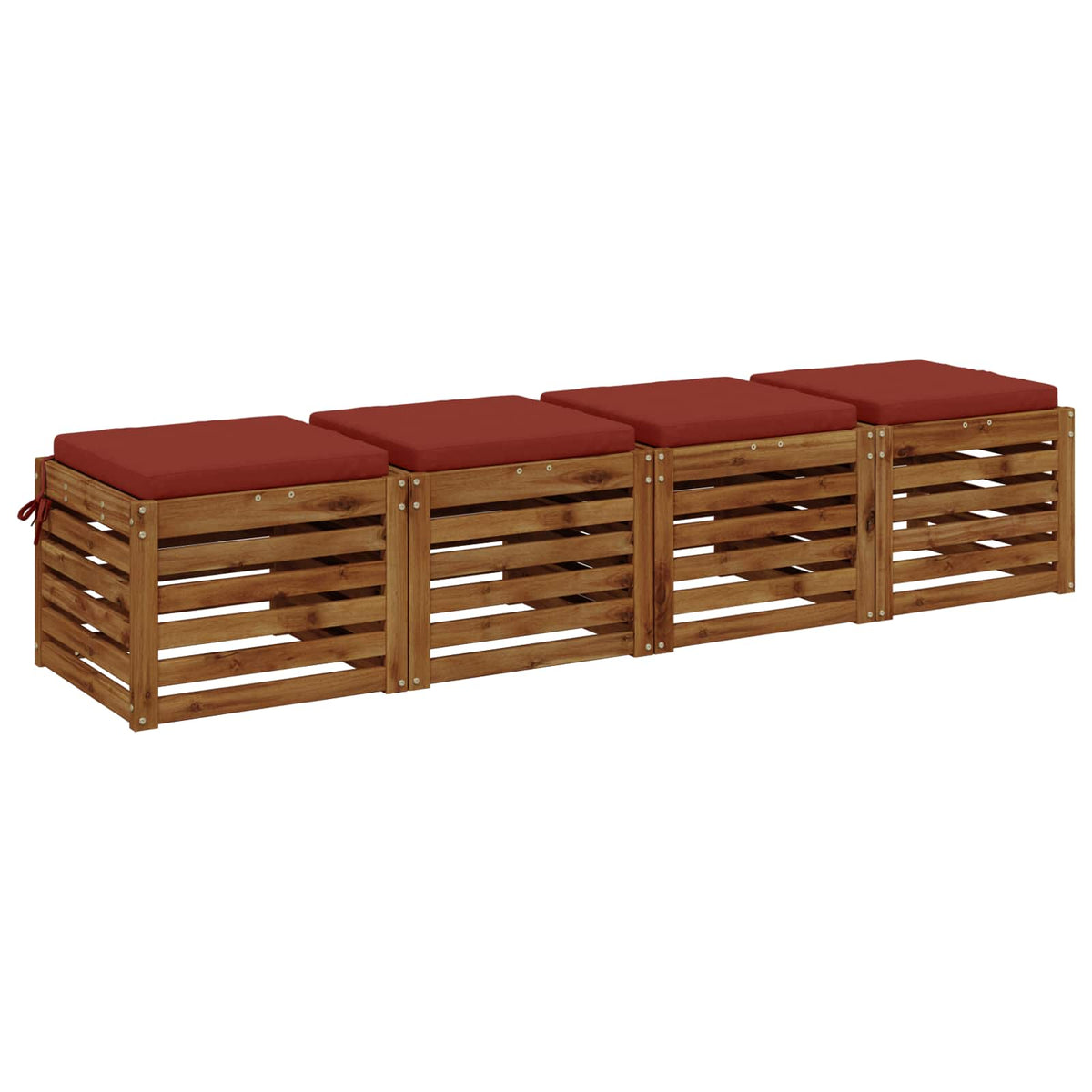 Seat Cushions SOEST 4 pcs 100% Polyester Red 45 x 45 x 5 cm