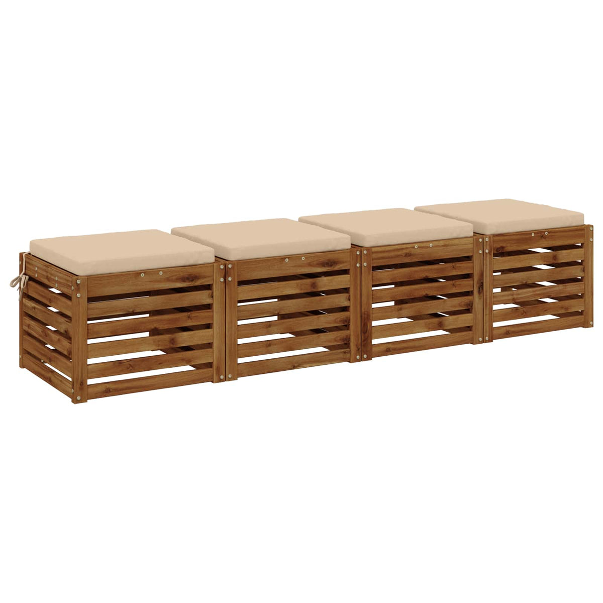 Seat Cushions SOEST 4 pcs 100% Polyester Cream 45 x 45 x 5 cm