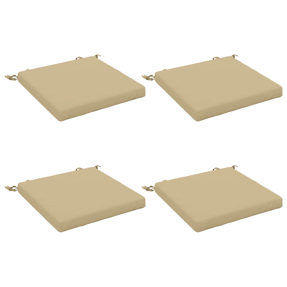 Seat Cushions SOEST 4 pcs 100% Polyester Beige 45 x 45 x 5 cm