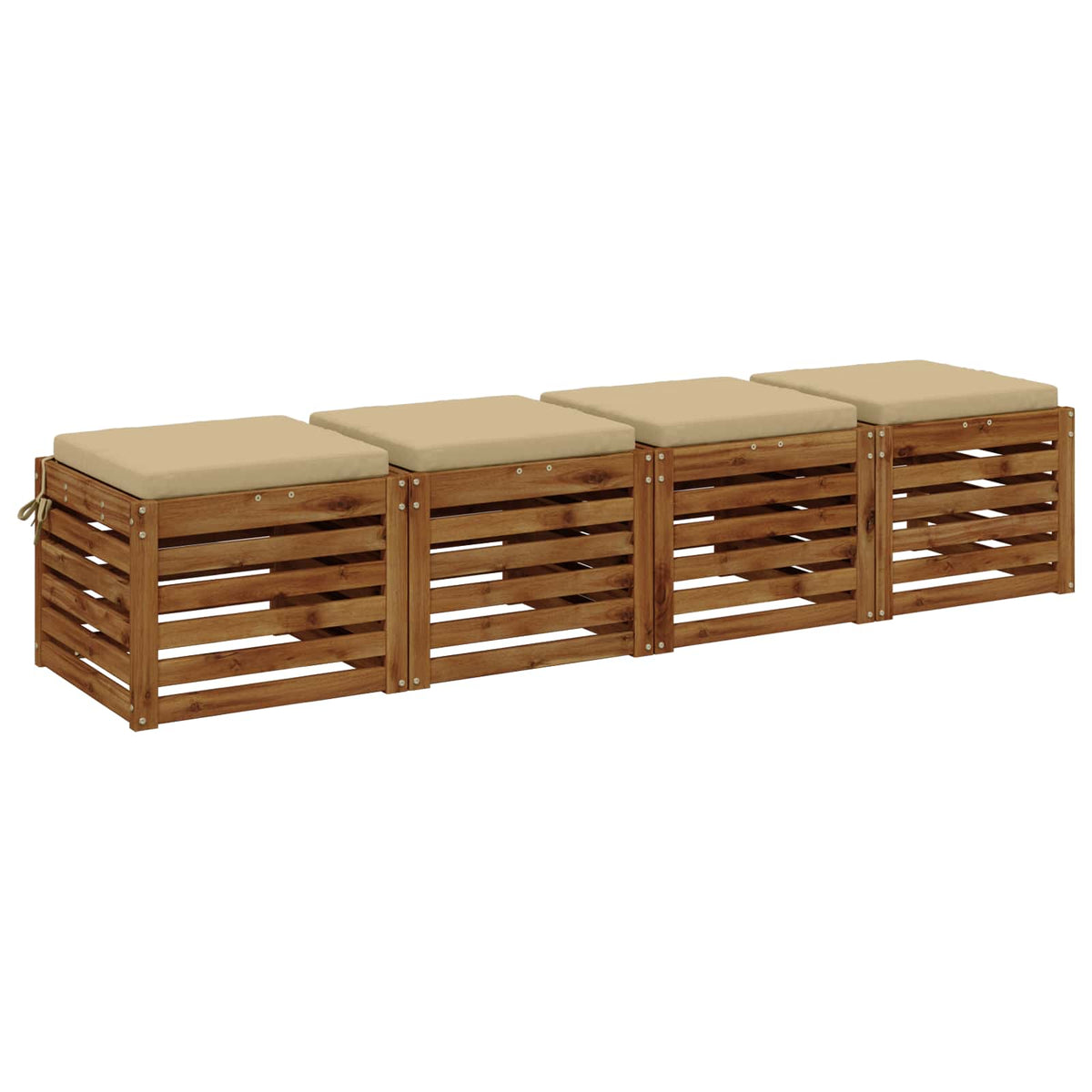Seat Cushions SOEST 4 pcs 100% Polyester Beige 45 x 45 x 5 cm