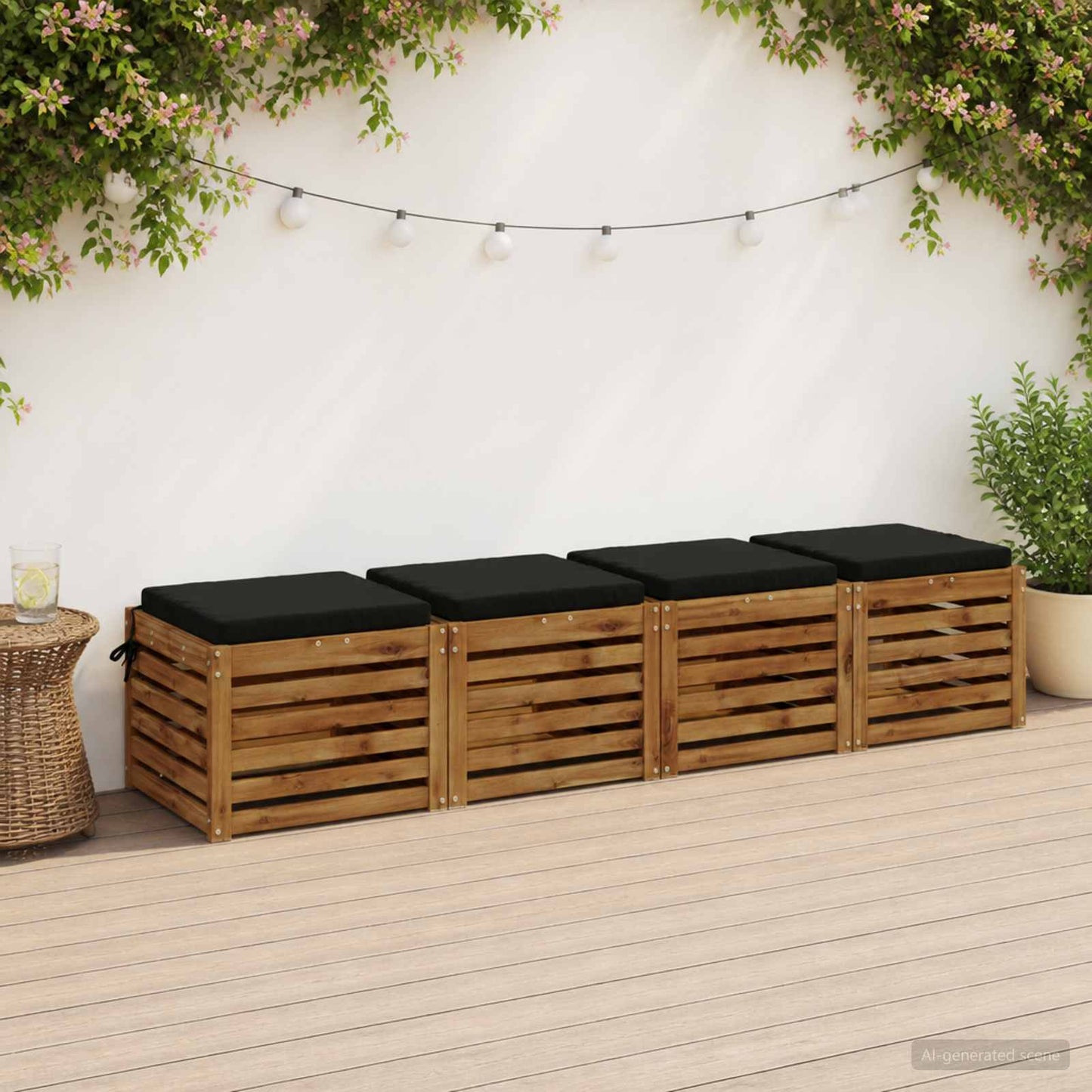 4-Piece Seat Cushions SOEST 4 pcs 100% Polyester Black