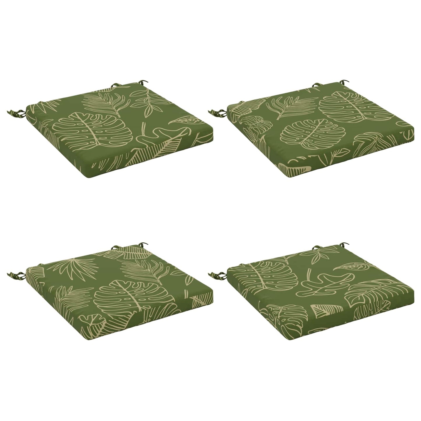 4-Piece Seat Cushions SOEST 4 pcs 100% Polyester Leaf Design