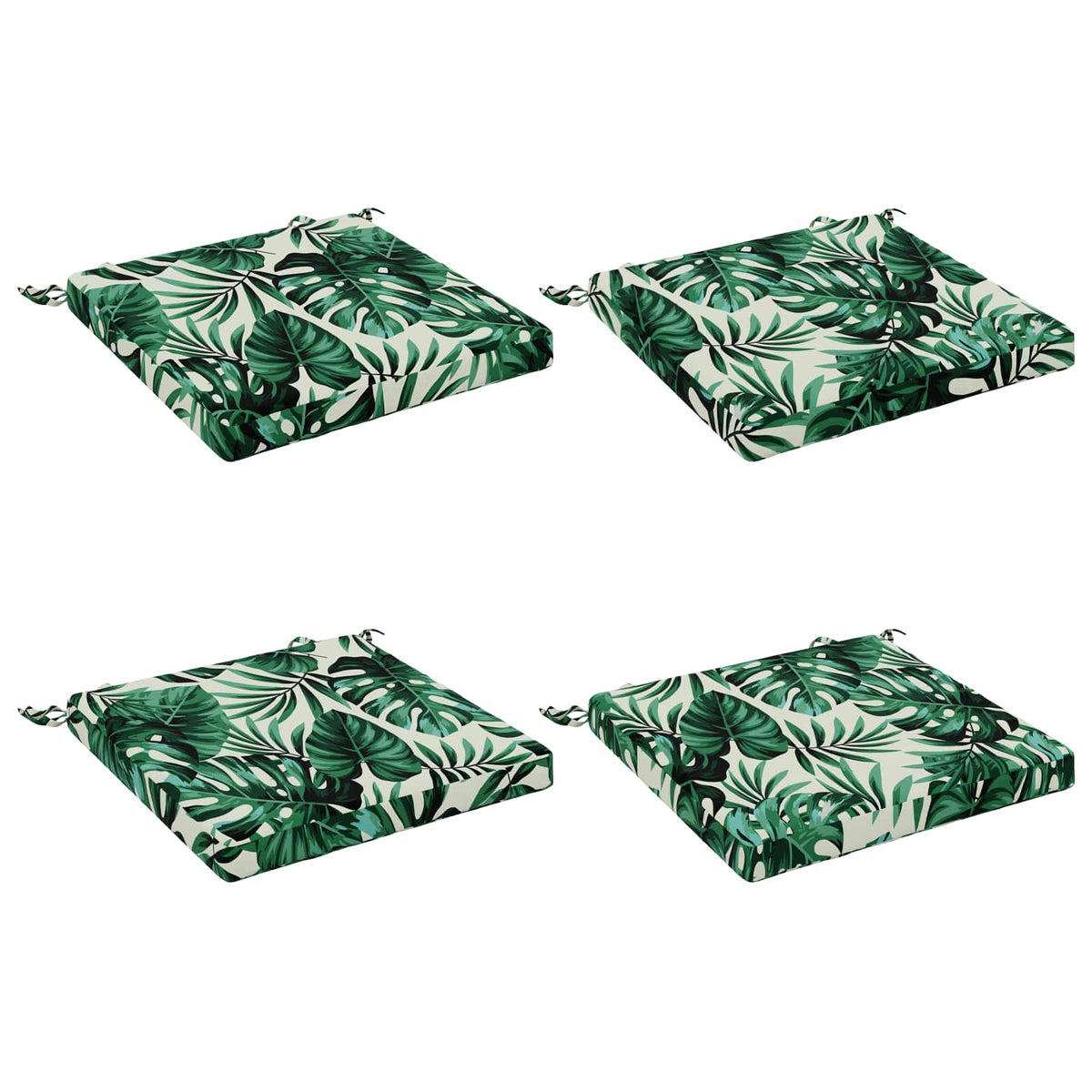 4-Piece Seat Cushions SOEST 4 pcs 100% Polyester Leaf Pattern
