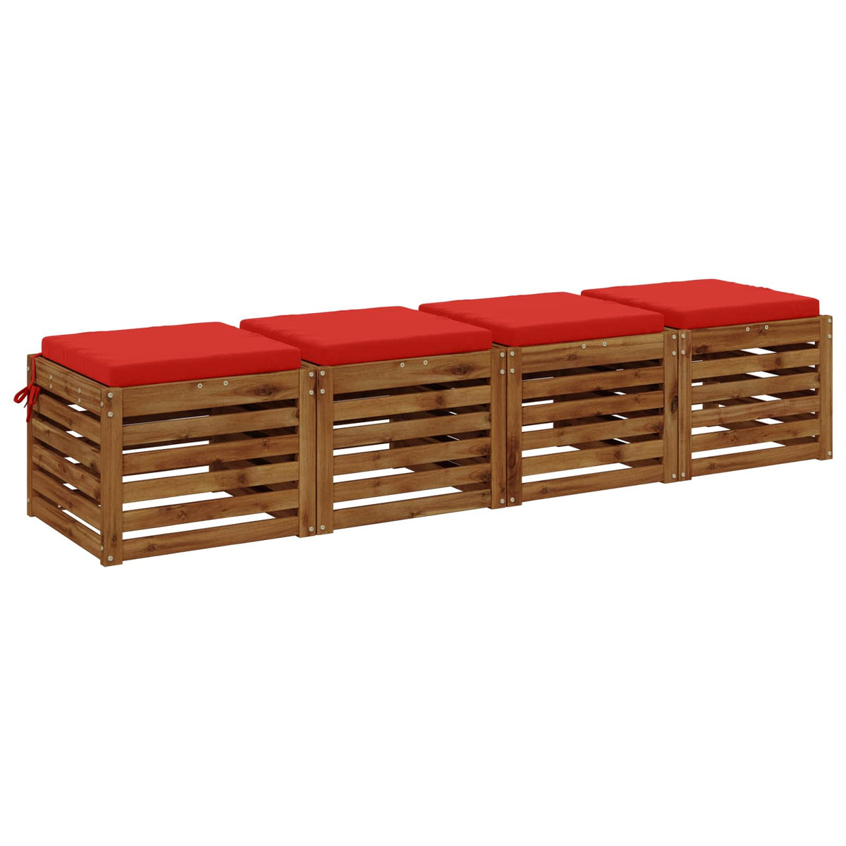 4-Piece Seat Cushions SOEST 4 pcs 100% Polyester Red