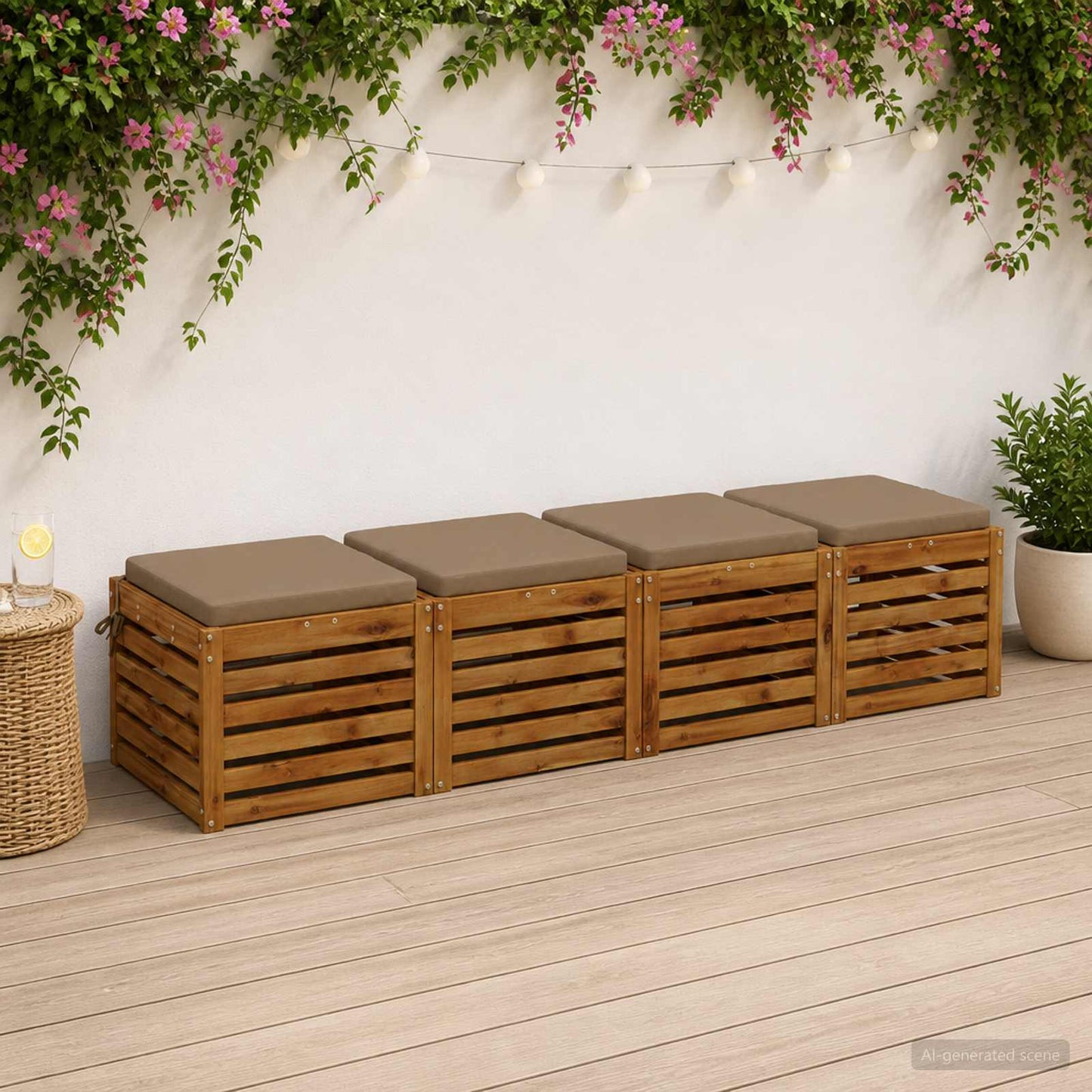 4-Piece Seat Cushions SOEST 4 pcs 100% Polyester Taupe