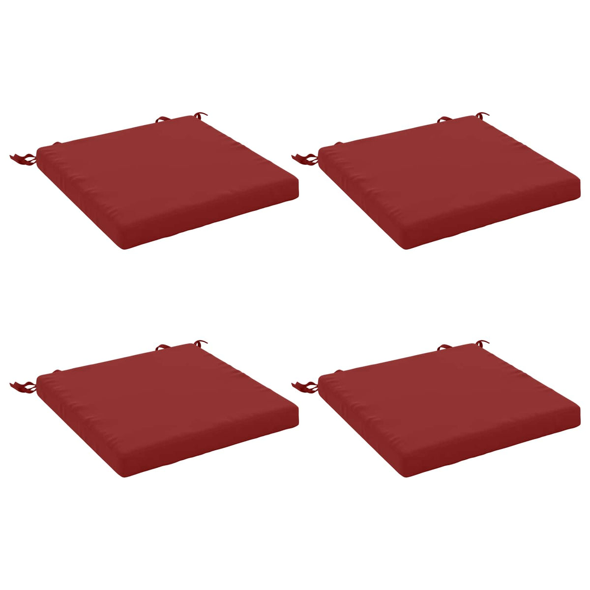 Seat Cushions SOEST 4 pcs 100% Polyester Wine Red