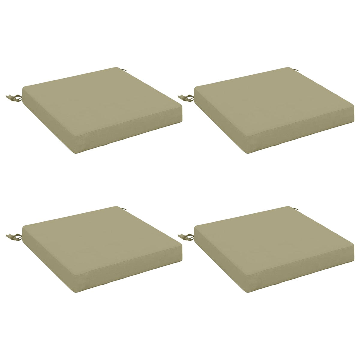 Seat Cushions SOEST 4 pcs 100% Polyester Light Green