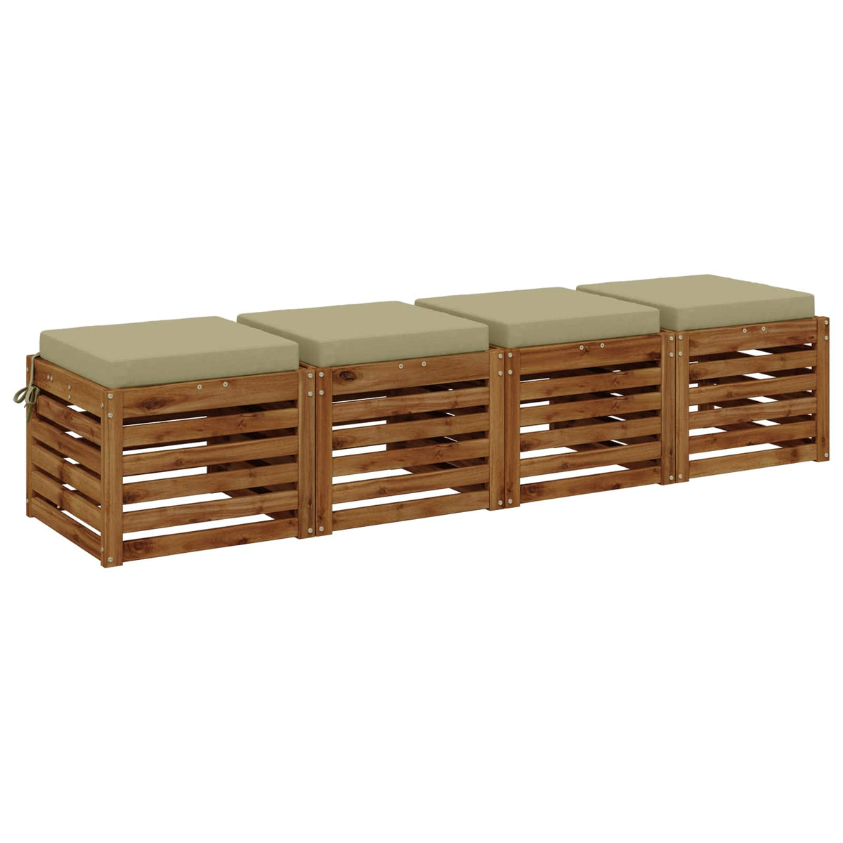 Seat Cushions SOEST 4 pcs 100% Polyester Light Green