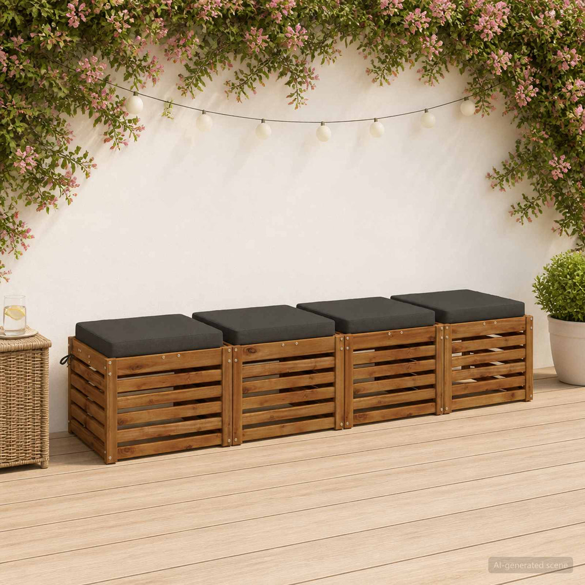 Seat Cushions SOEST 4 pcs 100% Polyester Anthracite