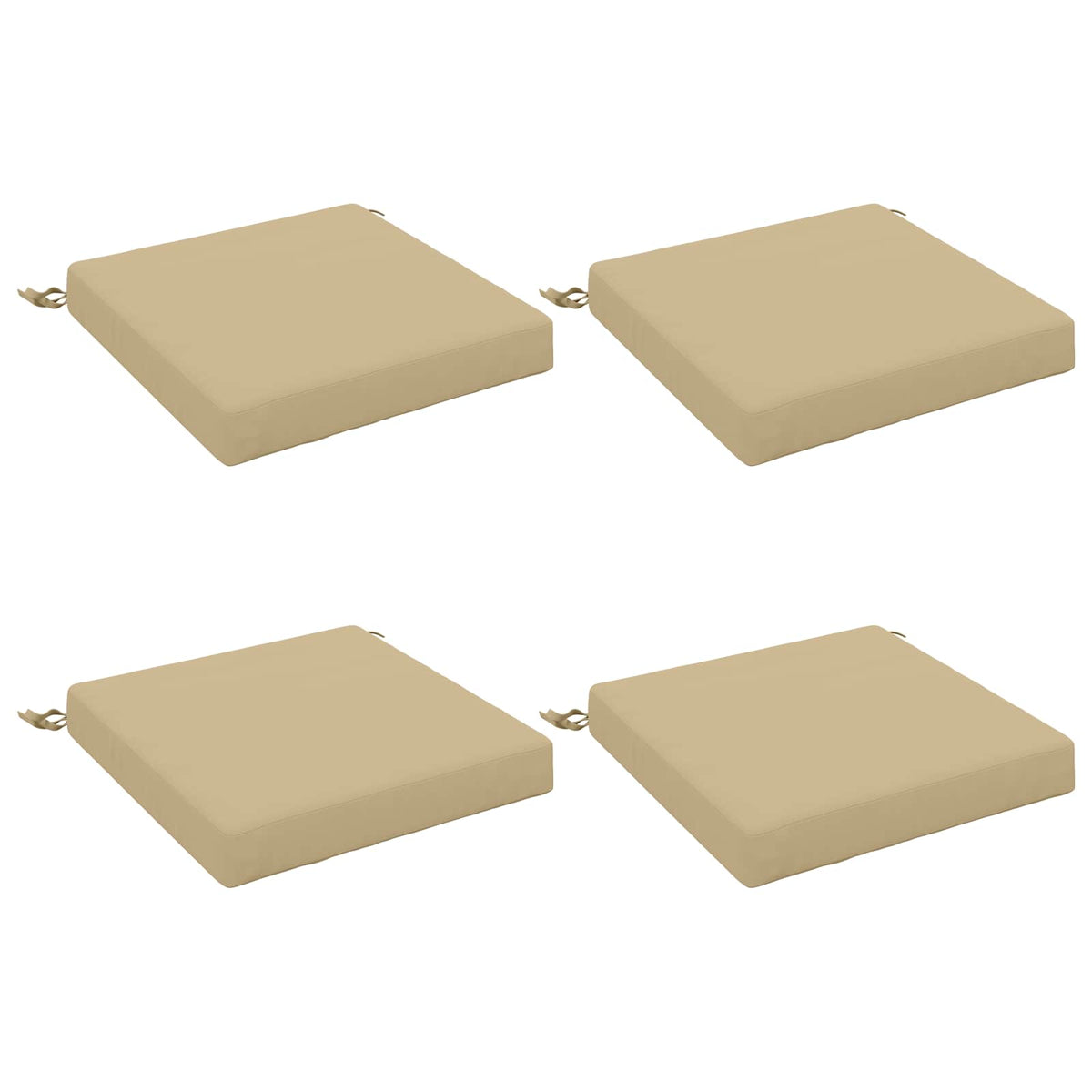 Seat Cushions SOEST 4 pcs 100% Polyester Beige 45 x 45 x 7 cm