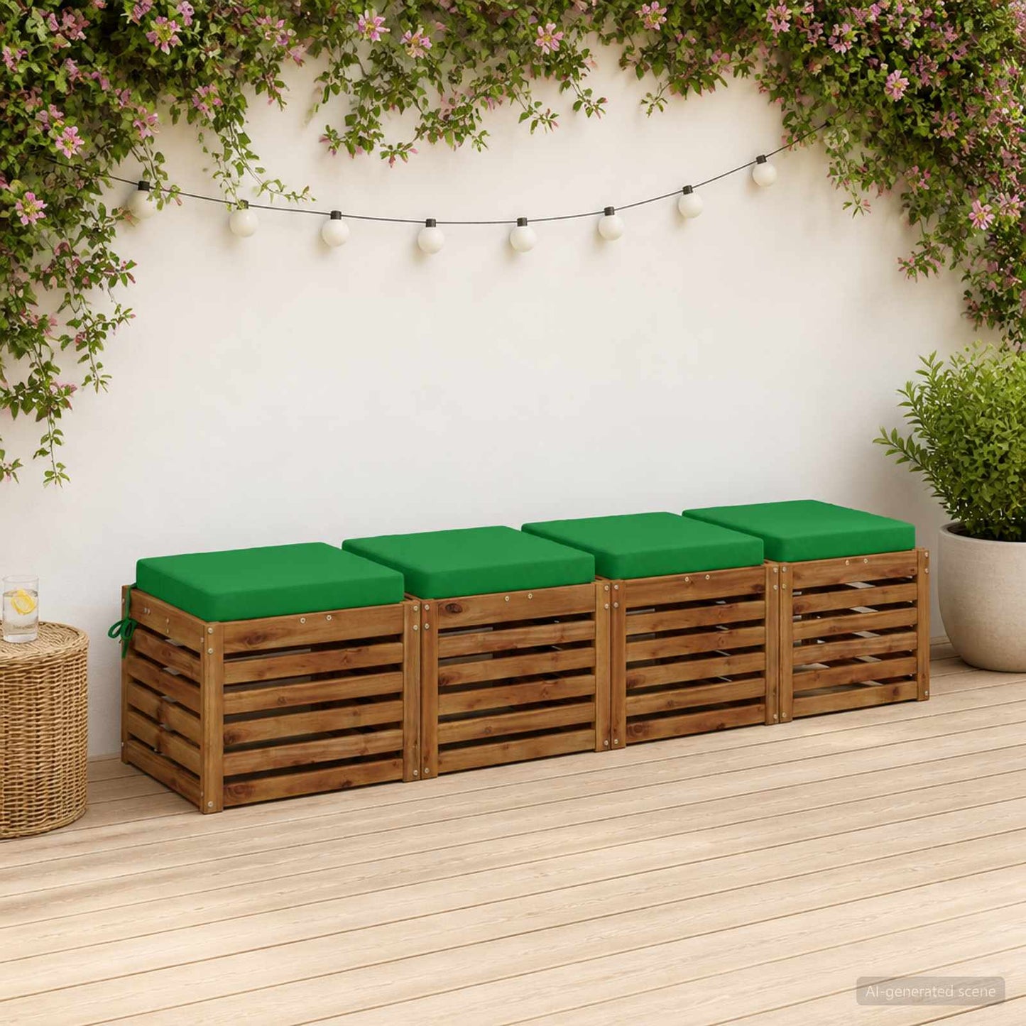 4-Piece Seat Cushions SOEST 4 pcs 100% Polyester Green