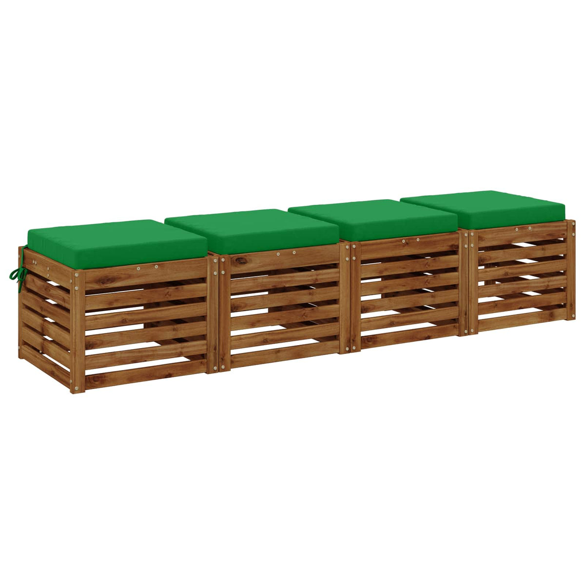 Seat Cushions SOEST 4 pcs 100% Polyester Green 45 x 45 x 7 cm