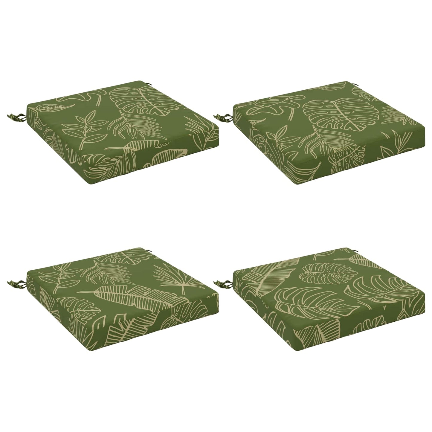 4-Piece Seat Cushions SOEST 4 pcs 100% Polyester Leaf Design