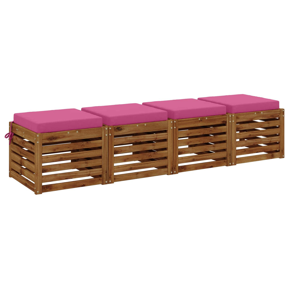 Seat Cushions SOEST 4 pcs 100% Polyester Pink 45 x 45 x 7 cm