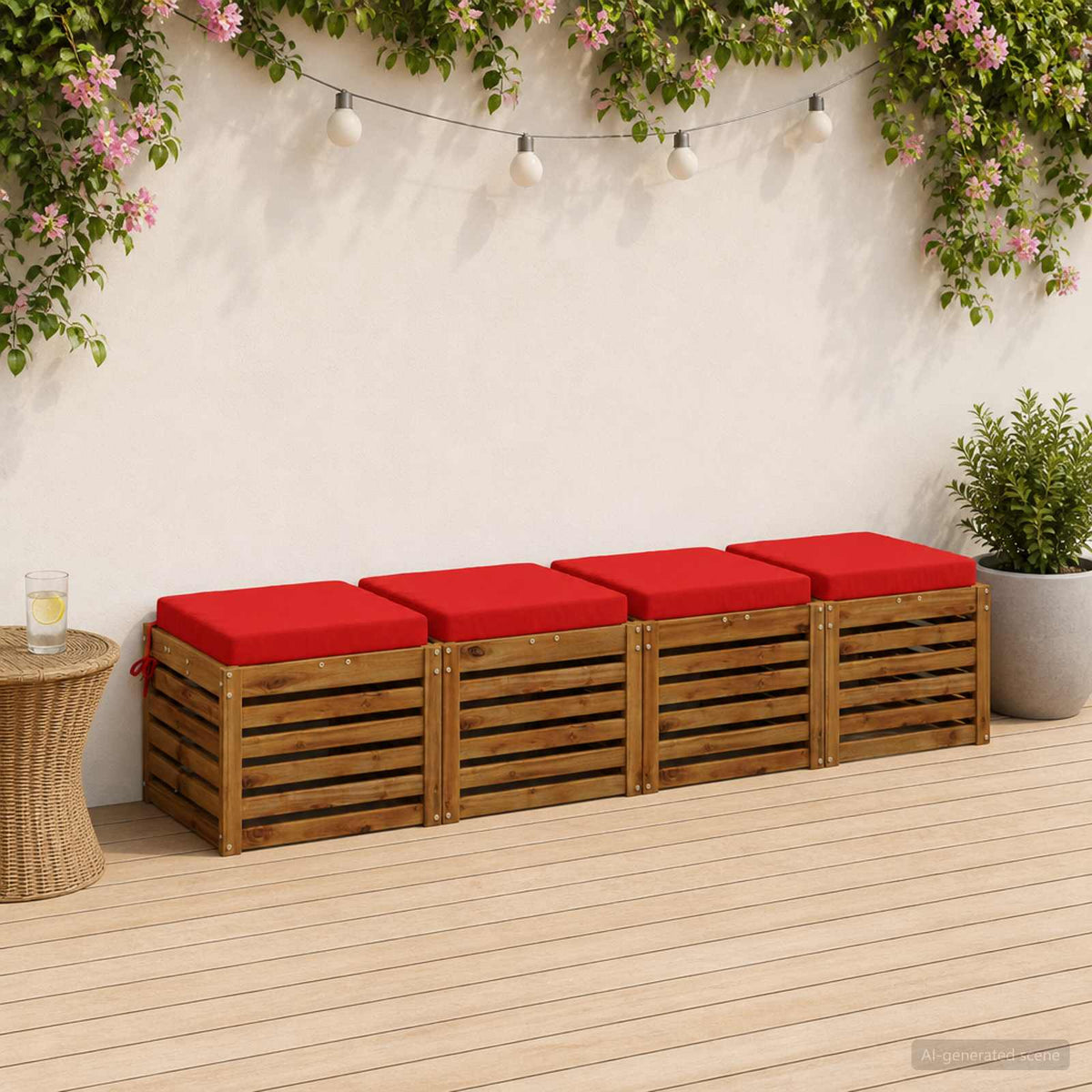 4-Piece Seat Cushions SOEST 4 pcs 100% Polyester Red