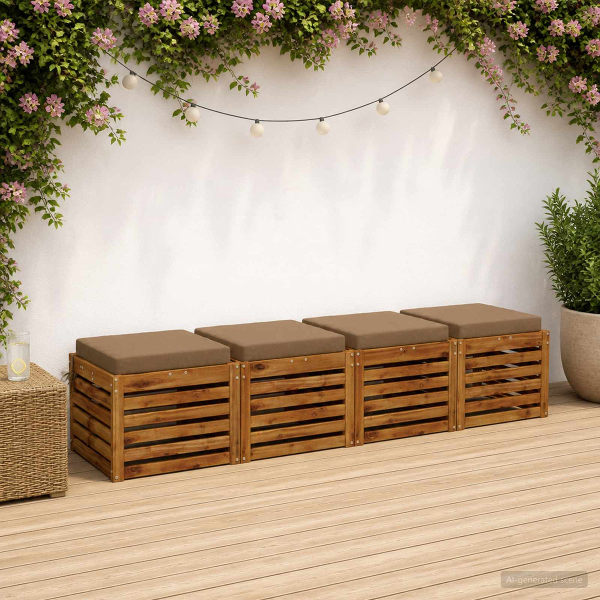 Seat Cushions SOEST 4 pcs 100% Polyester Taupe 50 x 50 x 7 cm