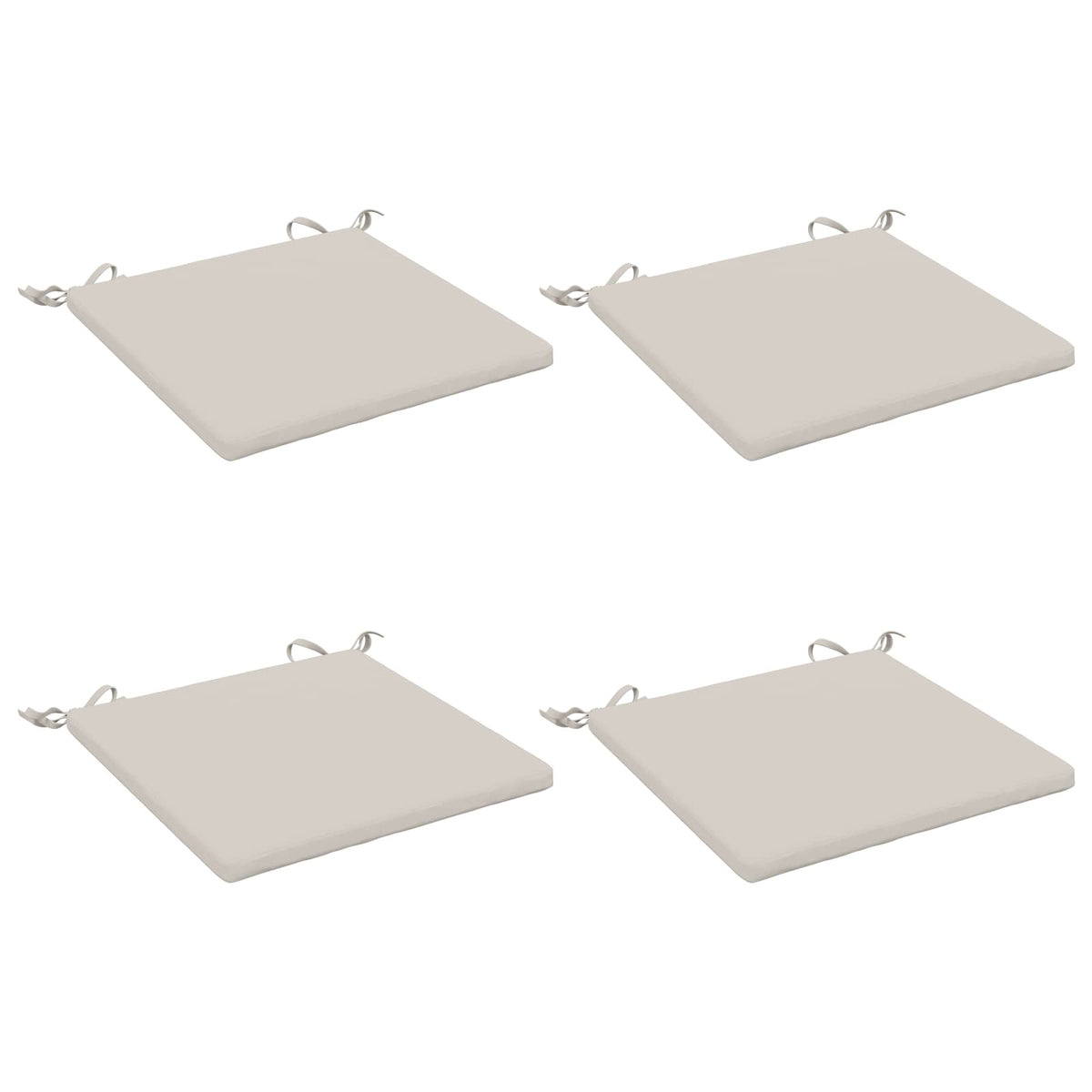 Seat Cushions SOEST 4 pcs 100% Polyester White 50 x 50 x 3 cm