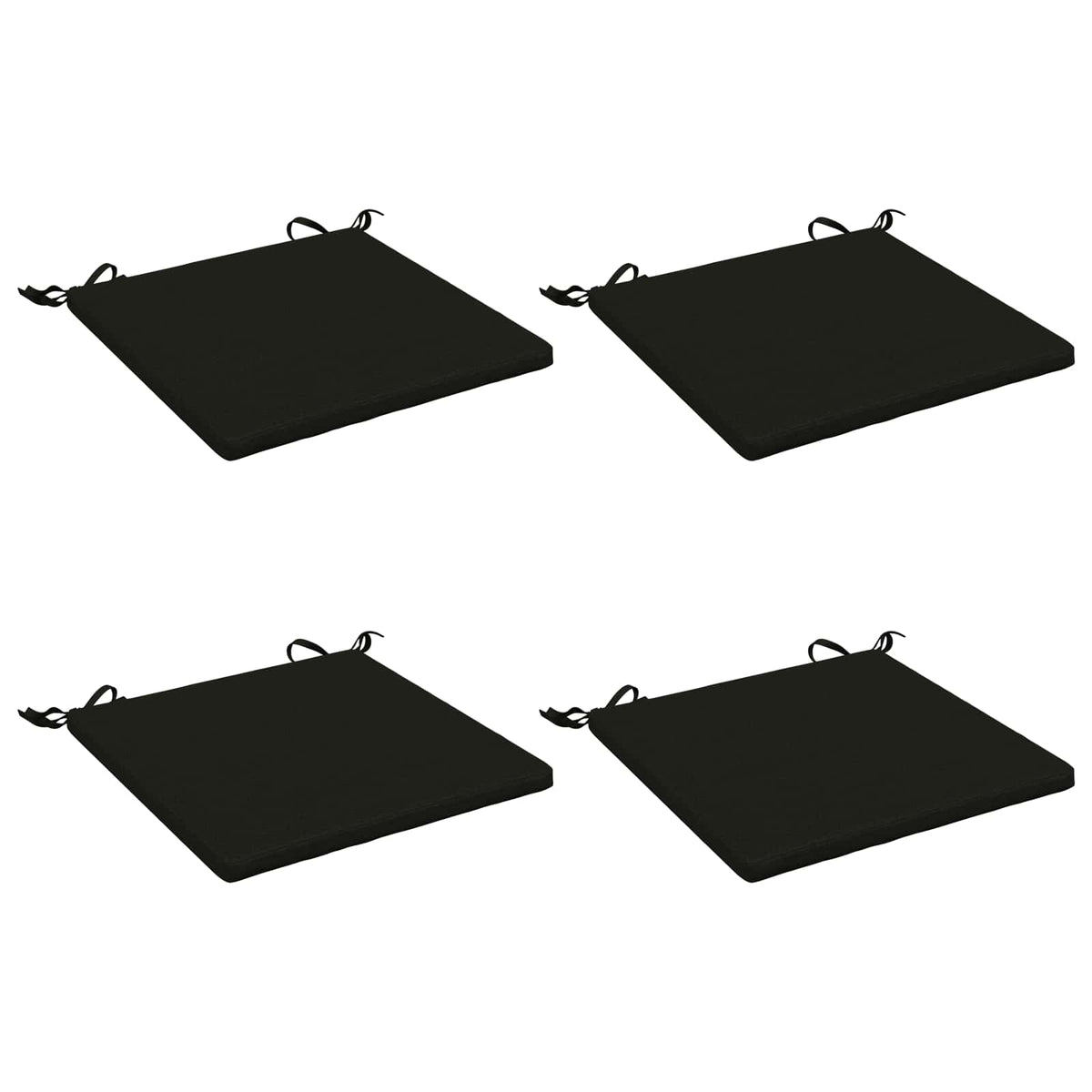Seat Cushions SOEST 4 pcs 100% Polyester Black 50 x 50 x 3 cm