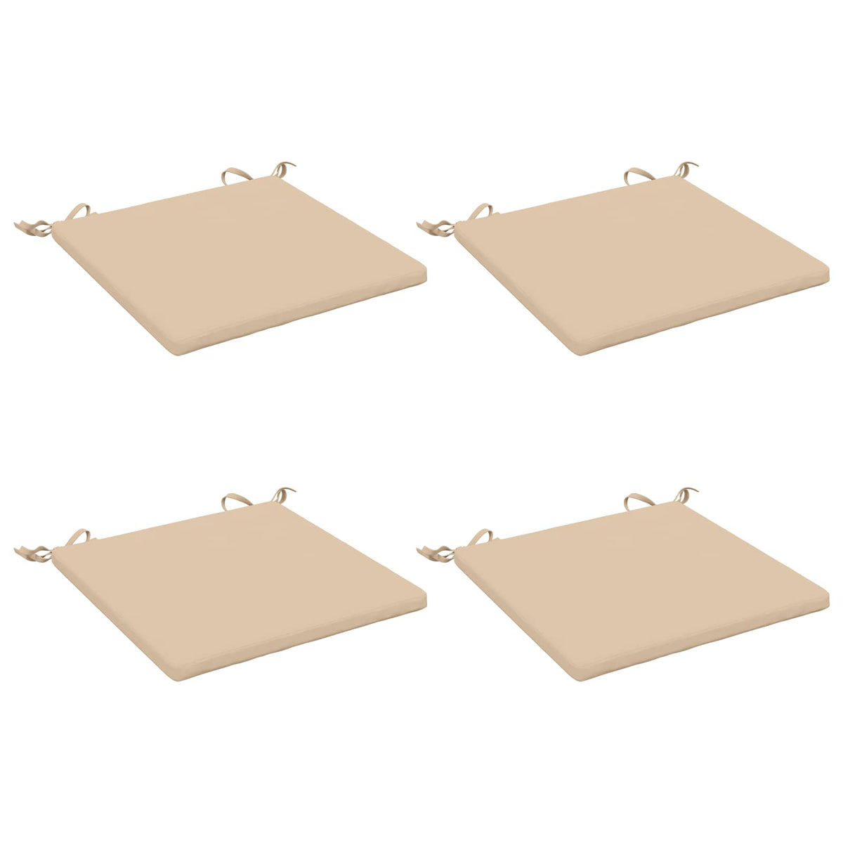 Seat Cushions SOEST 4 pcs 100% Polyester Cream 50 x 50 x 3 cm
