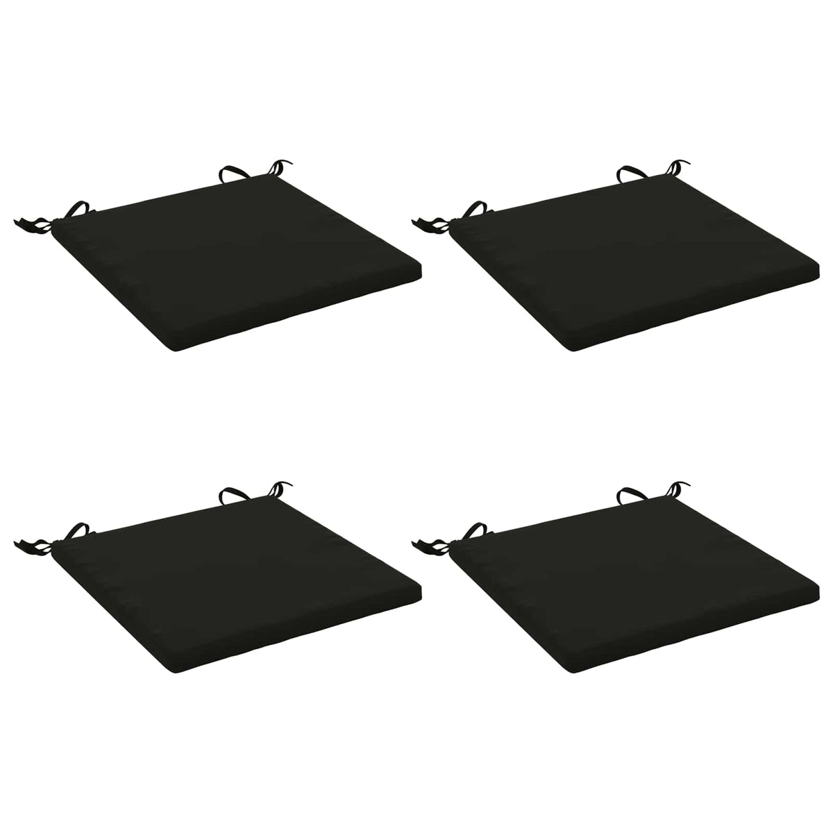Seat Cushions SOEST 4 pcs 100% Polyester Black 50 x 50 x 3 cm