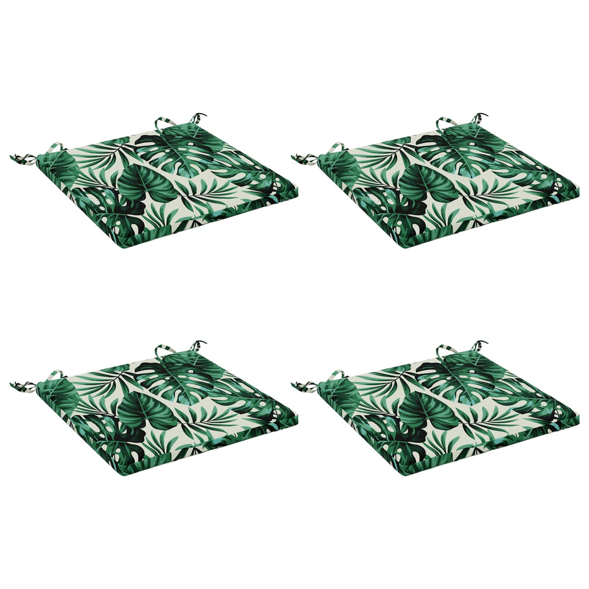 Seat Cushions SOEST 4 pcs 100% Polyester Leaf Pattern