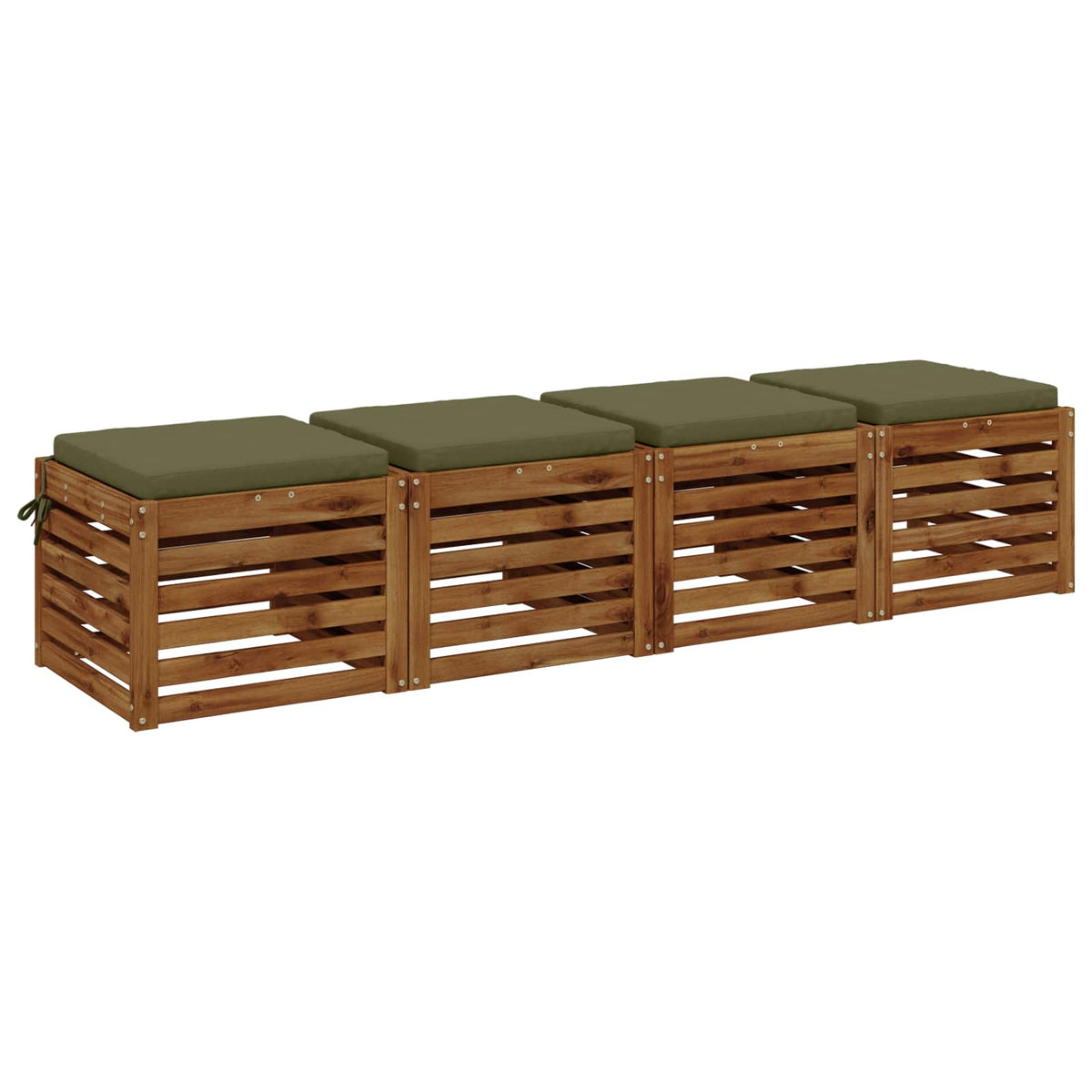 Seat Cushions SOEST 4 pcs 100% Polyester Olive Green