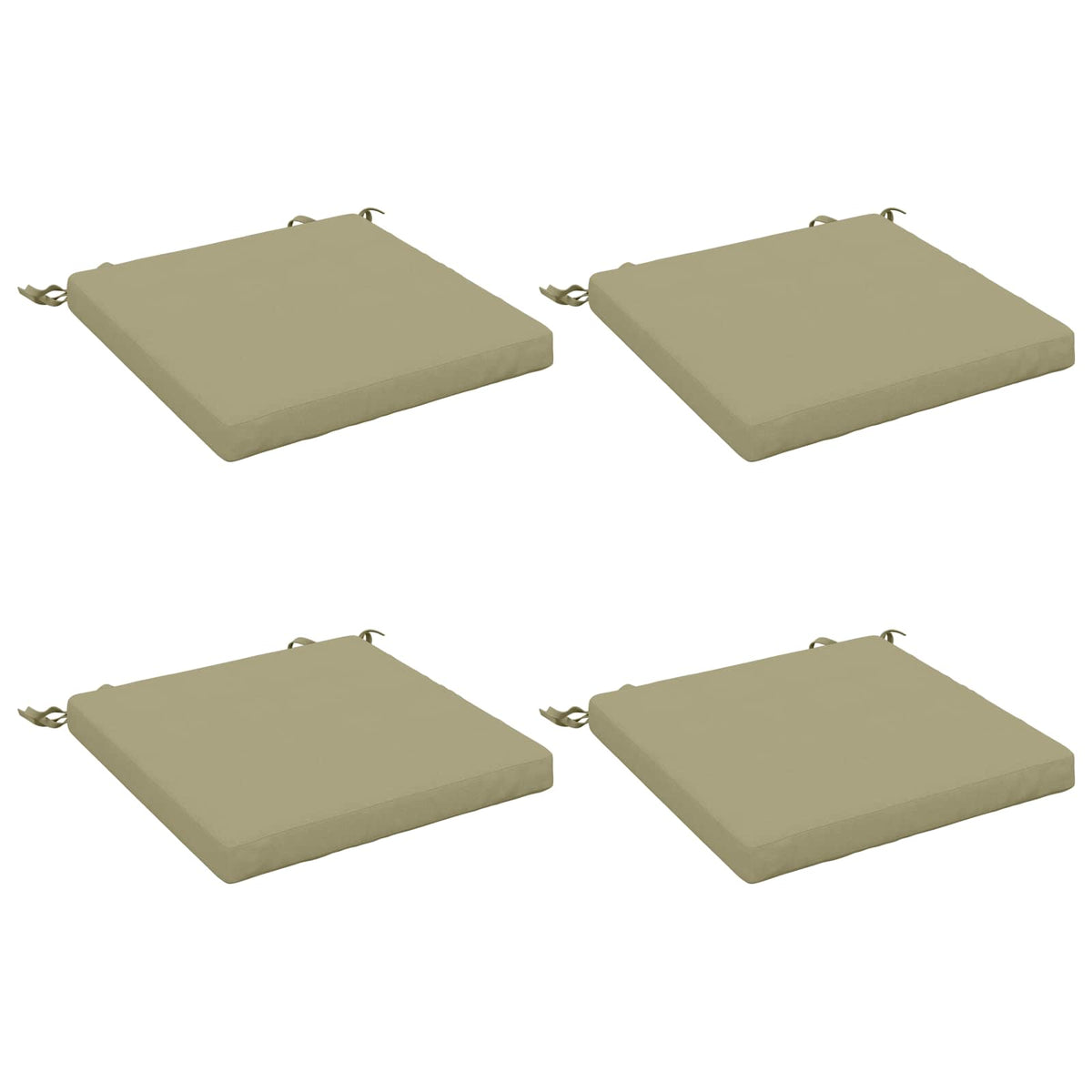 Seat Cushions SOEST 4 pcs 100% Polyester Light Green