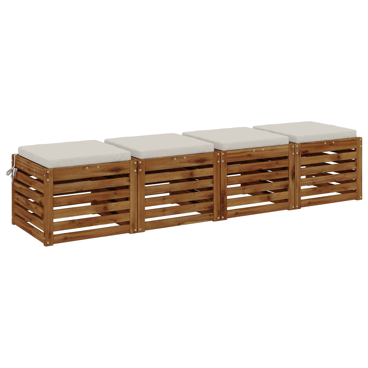 Seat Cushions SOEST 4 pcs 100% Polyester White 50 x 50 x 5 cm
