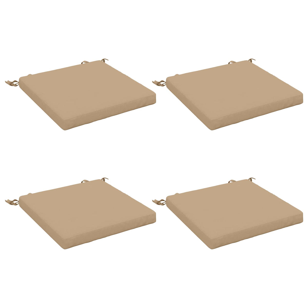 Seat Cushions SOEST 4 pcs 100% Polyester Sand 50 x 50 x 5 cm