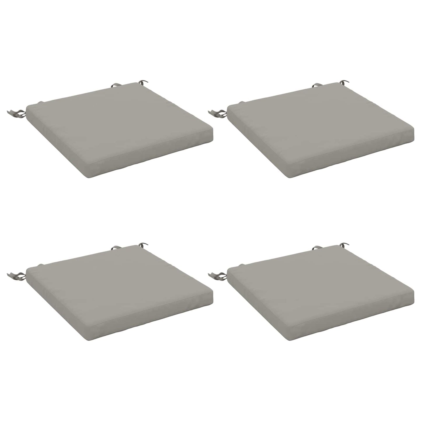 4-Piece Seat Cushions SOEST 4 pcs 100% Polyester Grey
