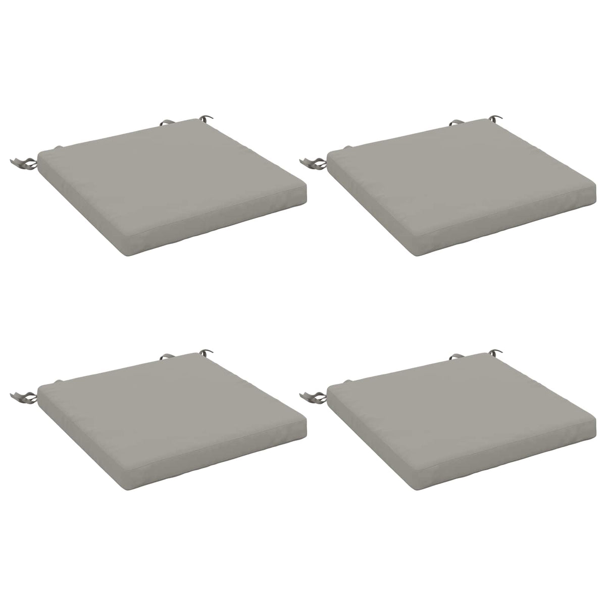 Seat Cushions SOEST 4 pcs 100% Polyester Grey 50 x 50 x 5 cm