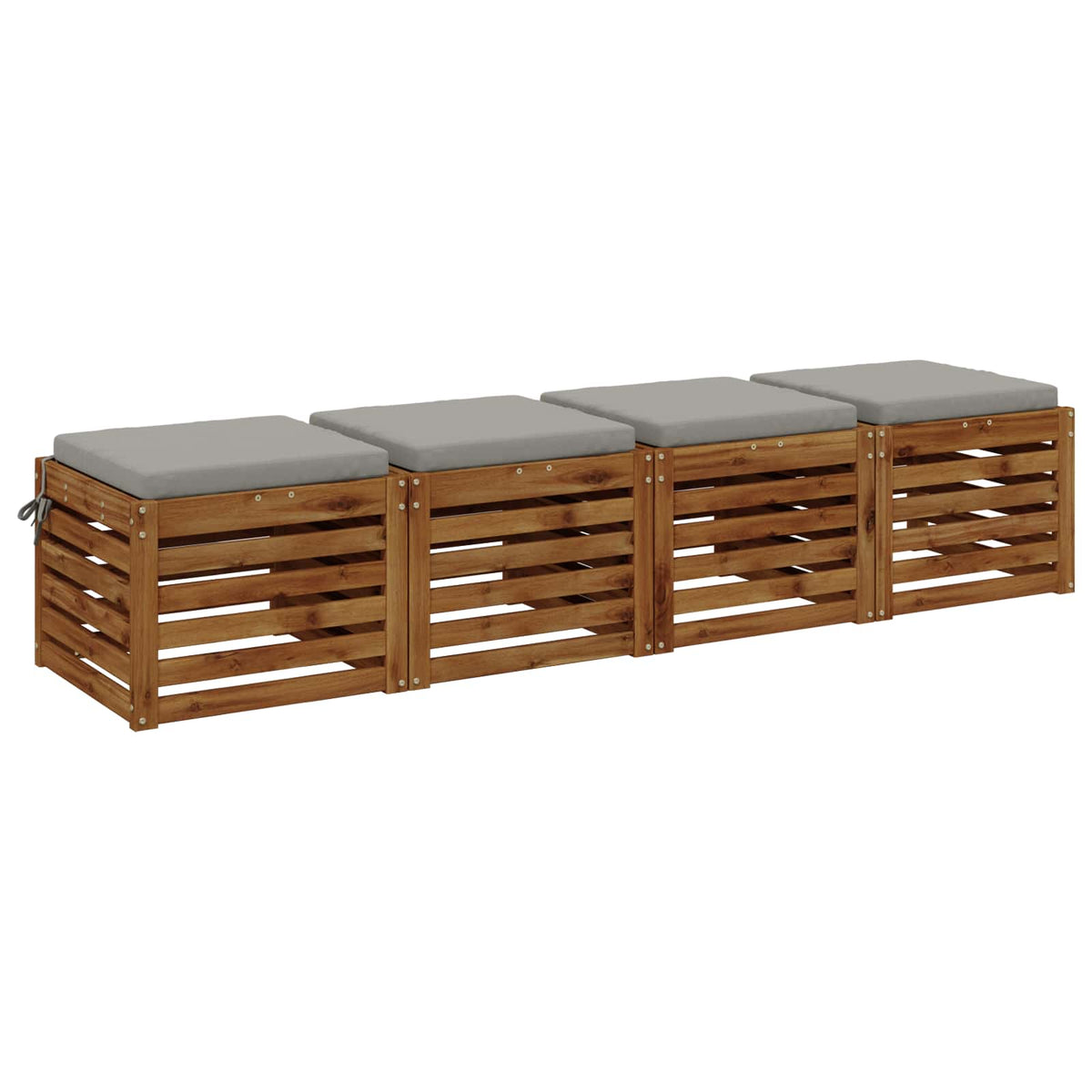 Seat Cushions SOEST 4 pcs 100% Polyester Grey 50 x 50 x 5 cm