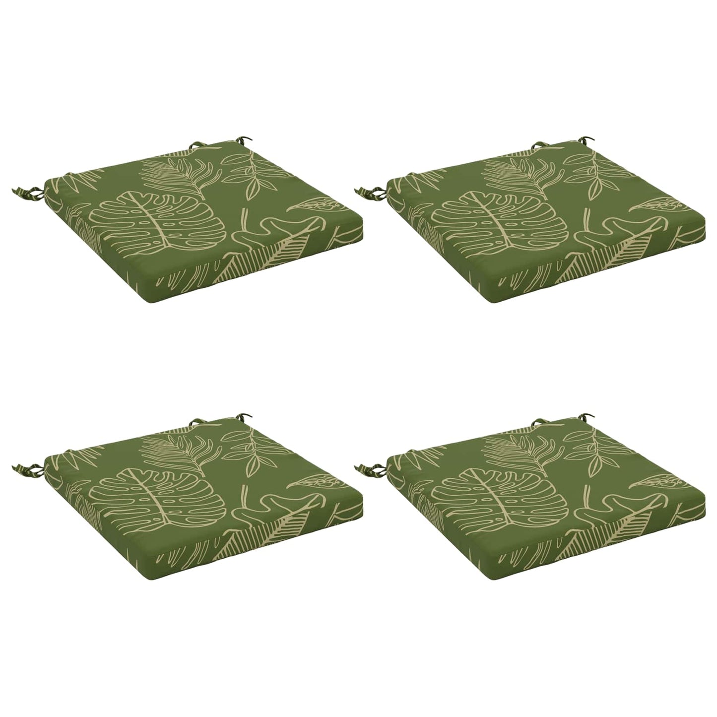 4-Piece Seat Cushions SOEST 4 pcs 100% Polyester Leaf Design